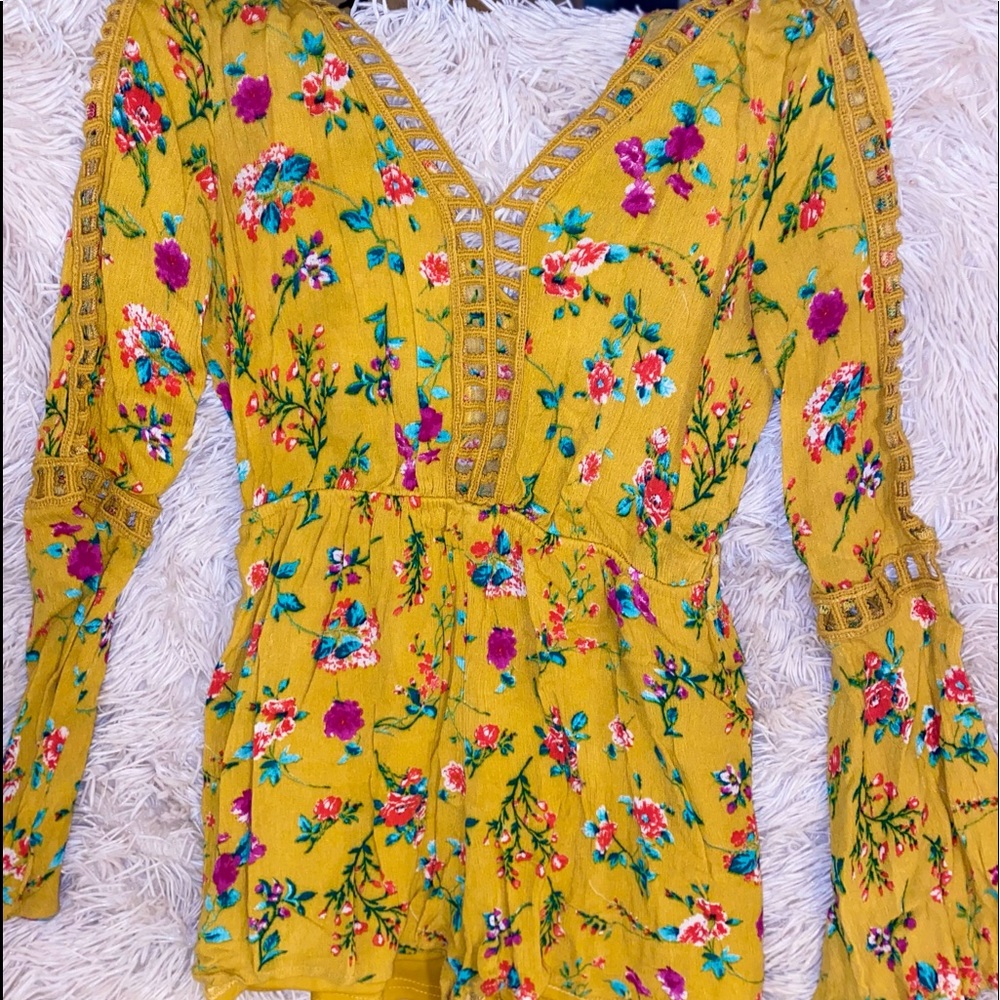 Yellow bohemian romper